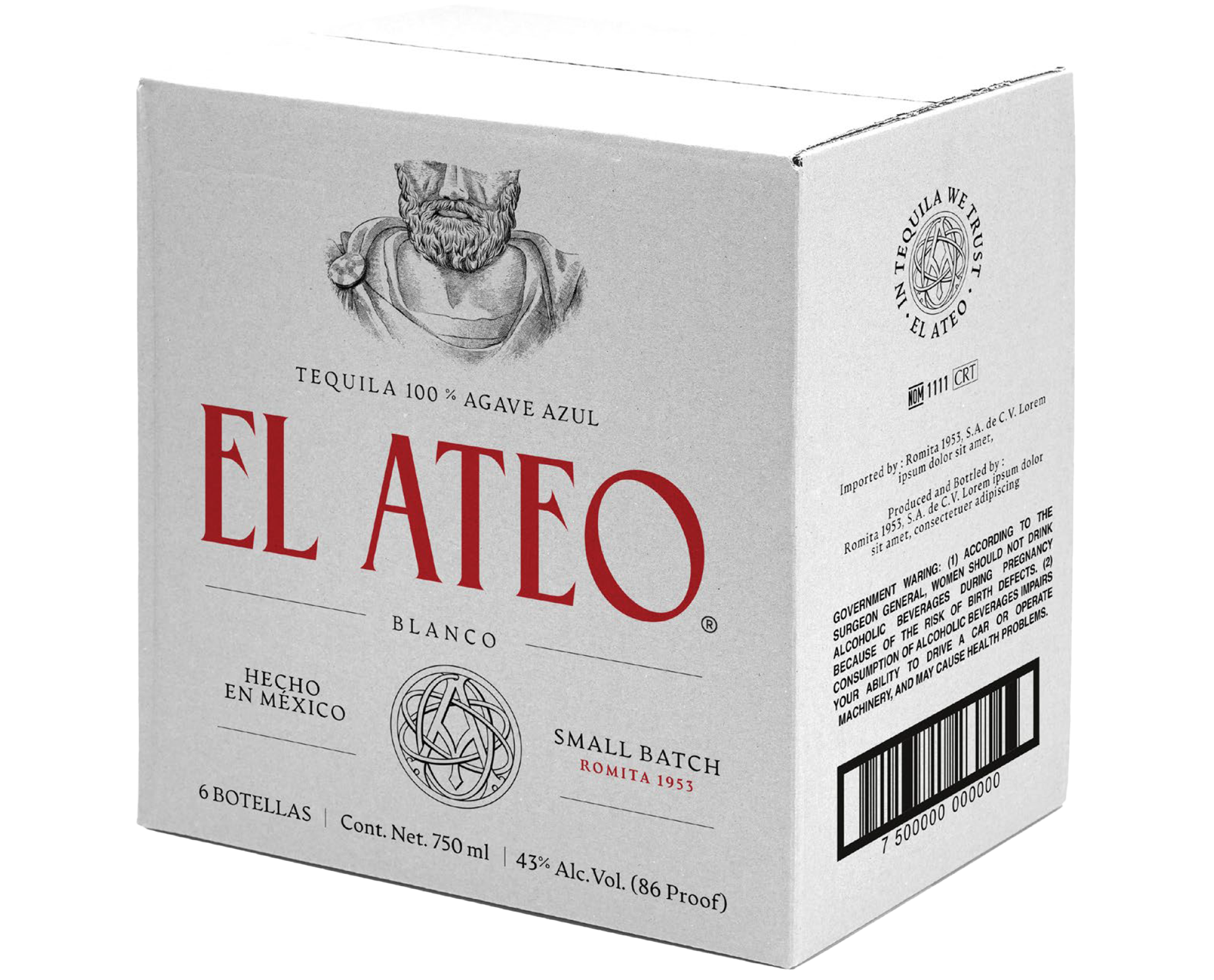 Caja oficial El Ateo Blanco, render del brandbook